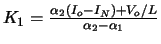 $K_1 = \frac{\alpha_2 (I_o - I_N) + V_o/L}{\alpha_2 - \alpha_1}$