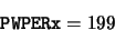 \begin{displaymath}{\tt {PWPERx}} = 199\end{displaymath}