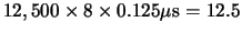 $12,500 \times 8 \times 0.125 \mu{\rm {s}} = 12.5$